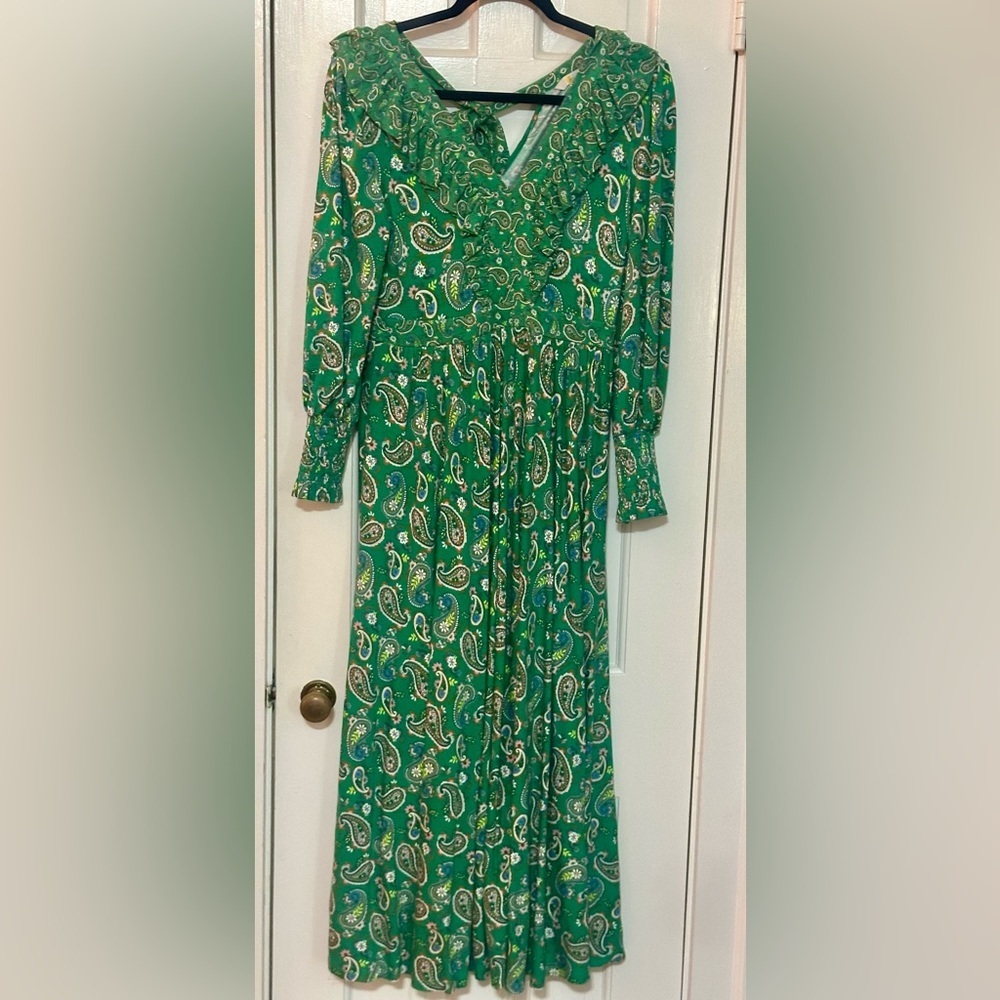 Boden Green Paisley Maxi Dress
